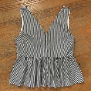 JCrew Striped Peplum Top